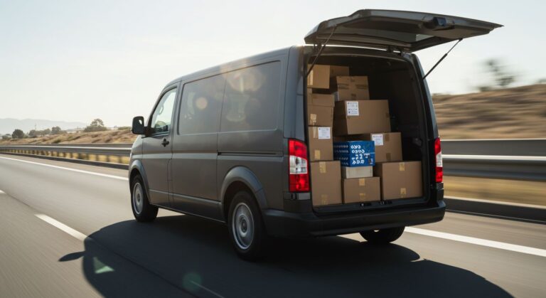 Delivery courier van in Leeds